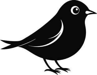 Fototapeta premium Beautiful Silvereye bird silhouette black color vector illustration 