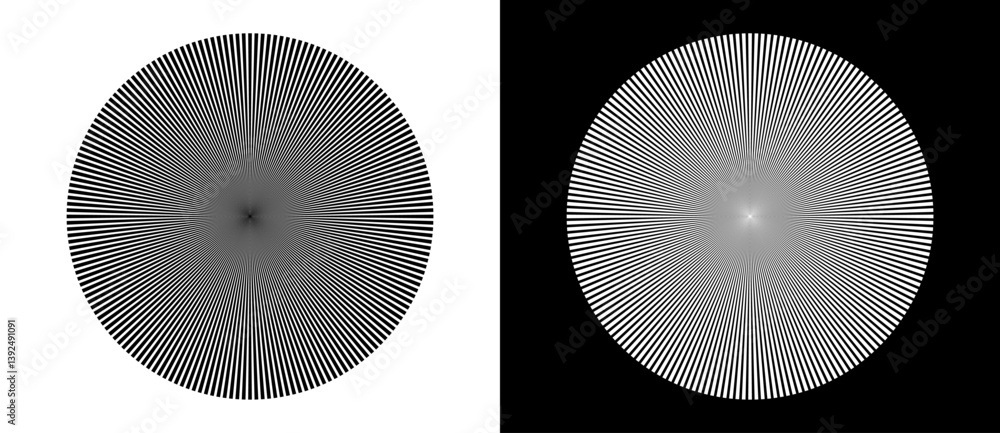 Poster art sun background. design element template or logo, icon with lines. black shape on a white backgro