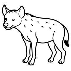 Elegant Hyena Single Line Vector Illustration