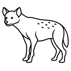 Elegant Hyena Single Line Vector Illustration