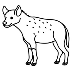 Obraz premium Elegant Hyena Single Line Vector Illustration