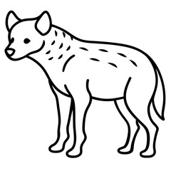 Elegant Hyena Single Line Vector Illustration