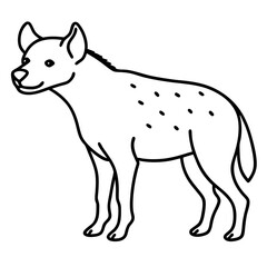 Elegant Hyena Single Line Vector Illustration
