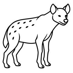 Elegant Hyena Single Line Vector Illustration