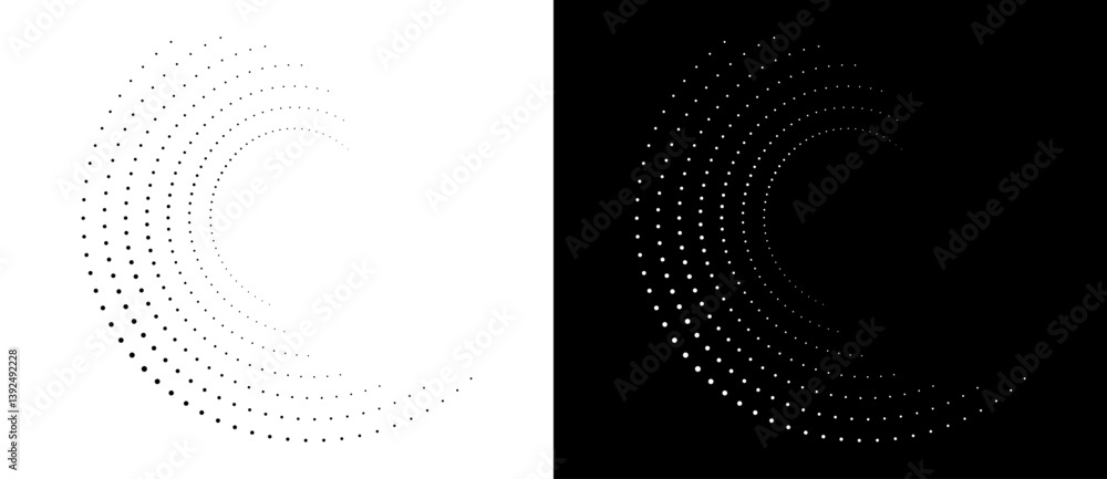 Fototapete modern abstract background. halftone dots in spiral form. round logo, design element or icon. vector