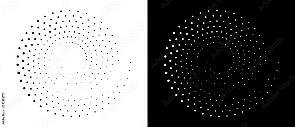Fototapete modern abstract background. halftone dots in spiral form. round logo, design element or icon. vector