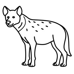 Elegant Hyena Single Line Vector Illustration