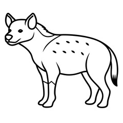 Elegant Hyena Single Line Vector Illustration