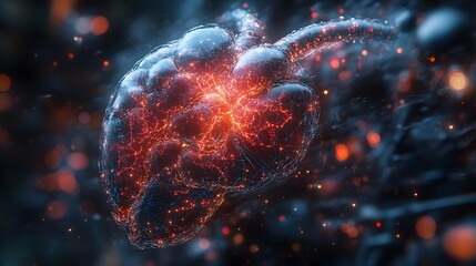 AI integration in medical tech startup, realistic and conceptual art blend