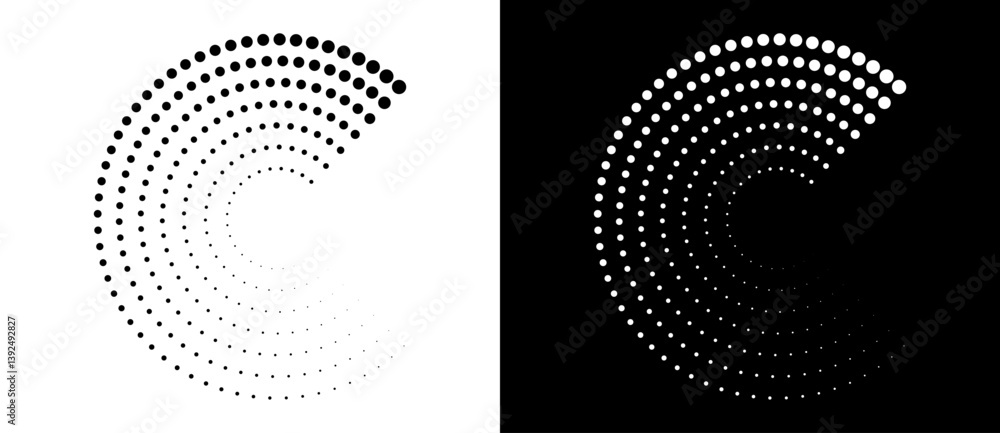 Fototapete modern abstract background. halftone dots in spiral form. round logo, design element or icon. vector
