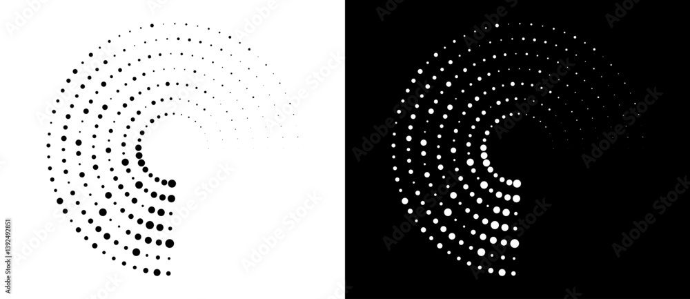 Leinwandbilder modern abstract background. halftone dots in spiral form. round logo, design element or icon. vector