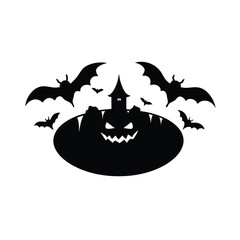 halloween pumpkin with bats