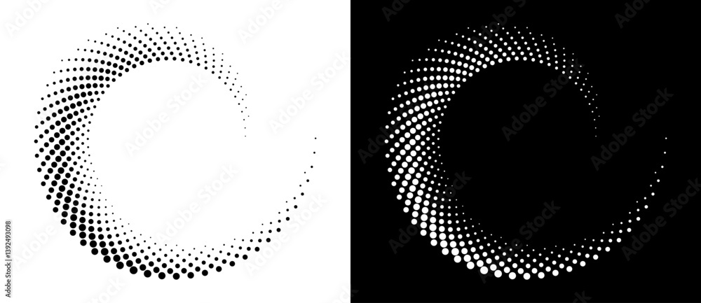 Leinwandbilder modern abstract background. halftone dots in spiral form. round logo, design element or icon. vector