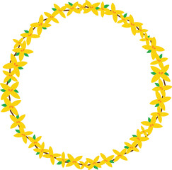 개나리 꽃 화관 프레임