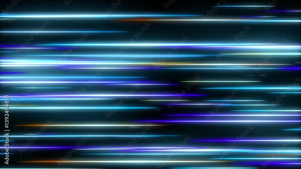 Aufkleber neon light streaks endless loop – fast motion digital background