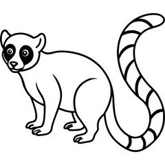 Elegant Lemur in Single Line Vector Design