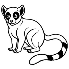 Elegant Lemur in Single Line Vector Design