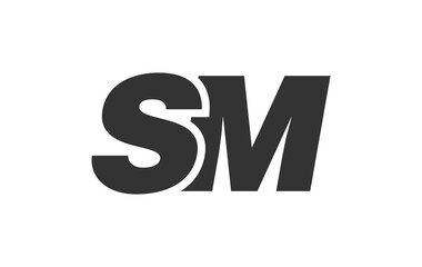 SM Techno Editable Font Logo For Corporate Branding. Bold, Futuristic Design With Unique Typographic Ideas. Minimal Custom Type And Dynamic Letter