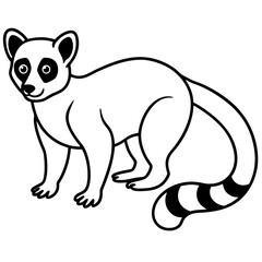 Elegant Lemur in Single Line Vector Design