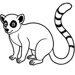 Elegant Lemur in Single Line Vector Design