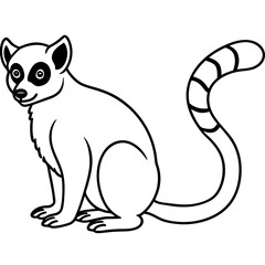 Elegant Lemur in Single Line Vector Design