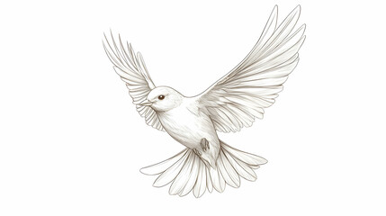 Naklejka premium flying bird drawing illustration