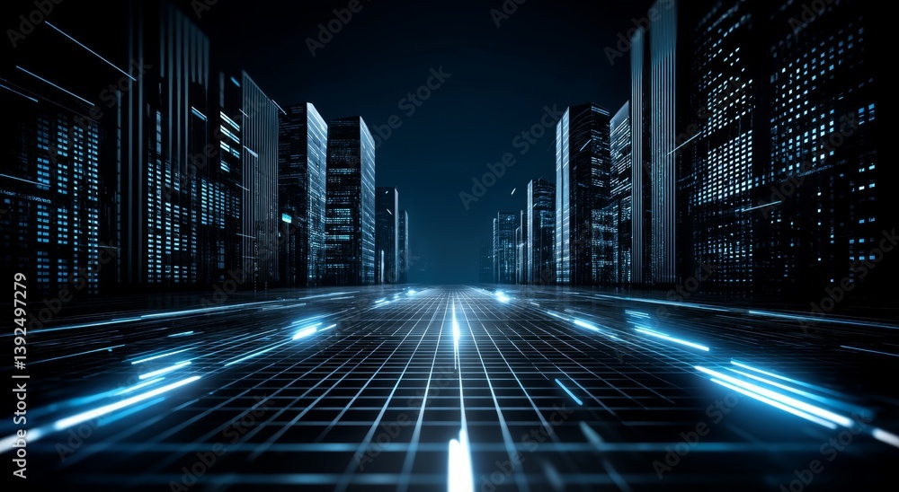 Poster digital chips are interconnected by looming bridges, much like regular bridges, and the brilliant in