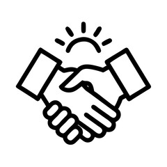 Fototapeta premium Handshake Icon Representing Partnership or Agreement Icon Design