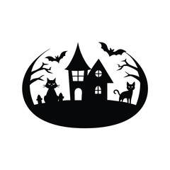 halloween house vector illustration