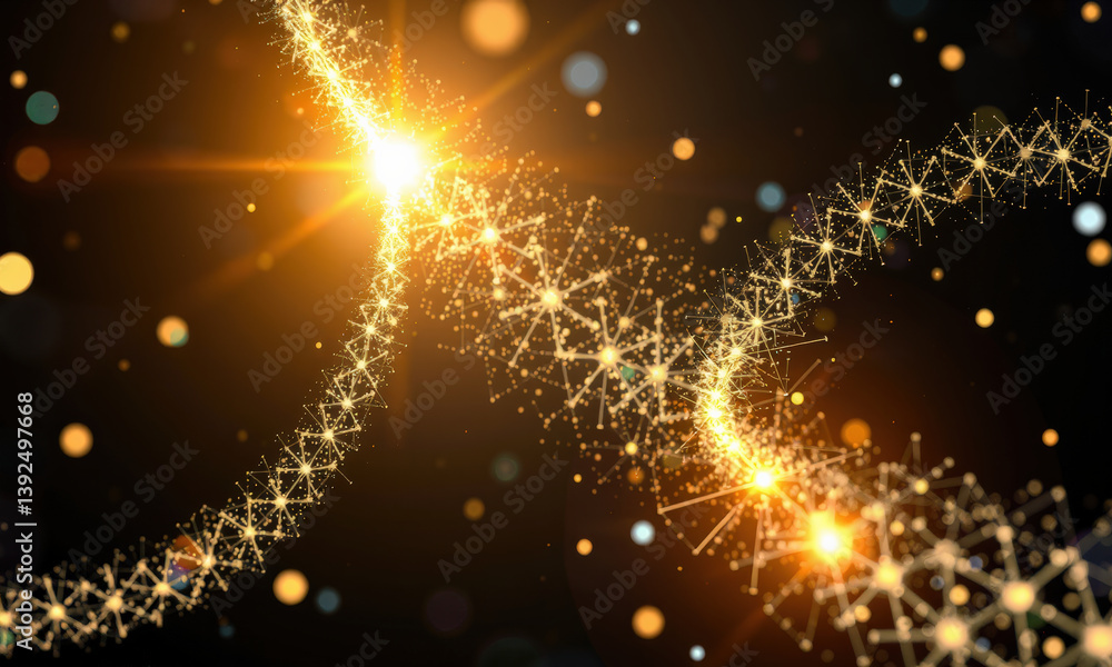 Aufkleber mesmerizing display of glowing particles and light trails, creating sense of wonder and energy in da