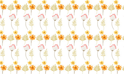 Floral pattern with yellow and orange flowers