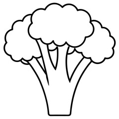 Minimalist Broccolini One-Line Vector Art