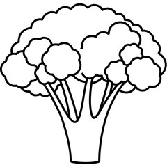 Minimalist Broccolini One-Line Vector Art