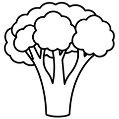 Minimalist Broccolini One-Line Vector Art