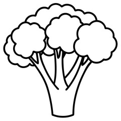 Minimalist Broccolini One-Line Vector Art