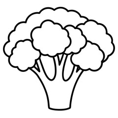 Minimalist Broccolini One-Line Vector Art