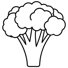 Minimalist Broccolini One-Line Vector Art