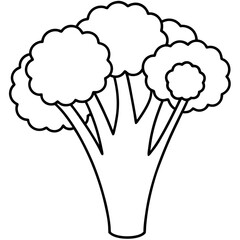Minimalist Broccolini One-Line Vector Art