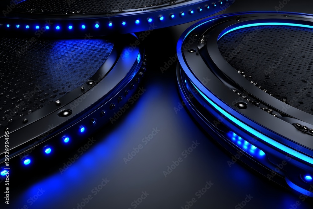 Poster this abstract blue tech background with circular shapes is well-suited for presentations and various