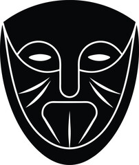 black mask on white background