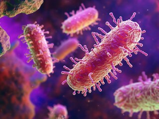 Detailed 3D Render of a Rabies Virus, Highlighting Its Structure and Composition