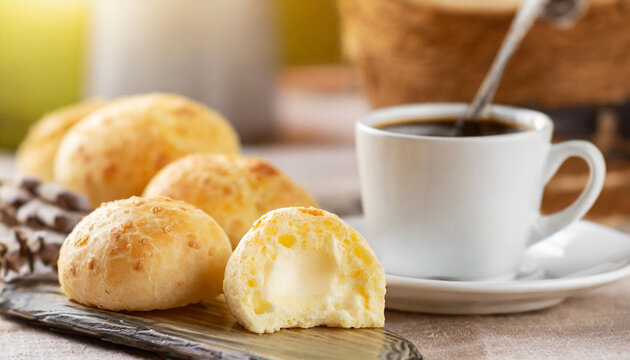 pao de queijo e caf&eacute;