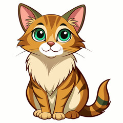 cat isolated vector white background