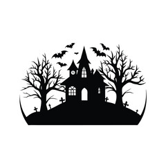 halloween house silhouette