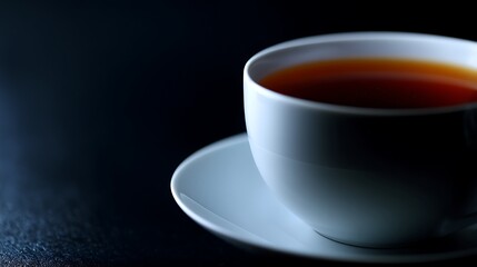 Fototapeta premium 白いカップに入った紅茶のクローズアップ