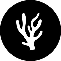 Obraz premium Stylized sea coral representation, minimalist marine life in monochromatic design