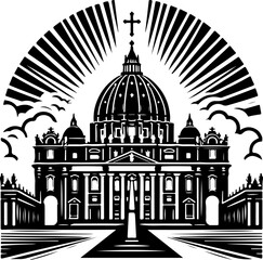 sketch vector illustration design image icon logo symbol abstract modern holy house building god christian catholic  