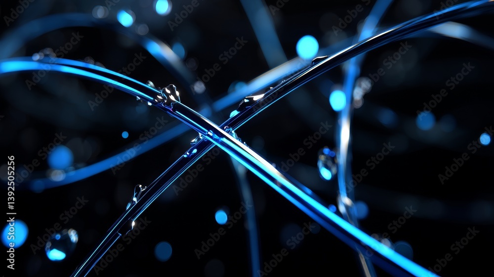 Poster particle mesh style background with a futuristic and abstract high tech technology theme