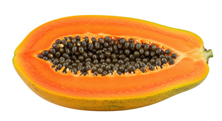 Isolated Papaya Slice, Tropical Fruit