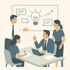 Fototapeta premium Business and Lifestyle Flat Vector Illustrations – Meetings, Planning, Support, and Daily Work Scenes